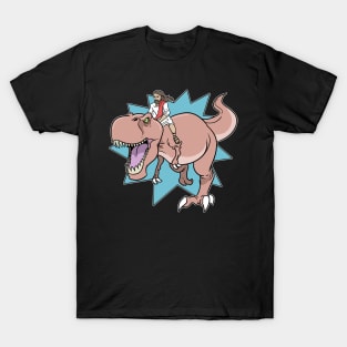 Jesus On The T-Rex Dinosaur Dino T-Shirt